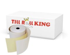 76mm x 70mm 2 Ply Till Kitchen Printer Paper Receipt Rolls White Yellow