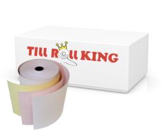 76mm x 76mm 3 Ply Till Kitchen Printer Paper Receipt Rolls White Pink Yellow