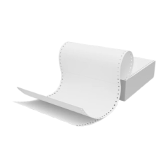 Listing Paper Fanfold Tractor Paper  11" x 9.5" - 280mm x 241mm  2 Part (2 Ply)  Box of 1000 Sheets