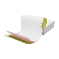 Listing Paper Fanfold Tractor Paper  11" x 9.5" - 280mm x 241mm  3 Part (3 Ply) White Pink Yellow Box of 1000 Sheets
