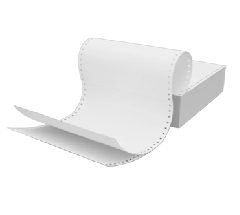 Listing Paper Fanfold Tractor Paper  11" x 9.5" - 280mm x 241mm  2 Part (2 Ply)  Box of 1000 Sheets