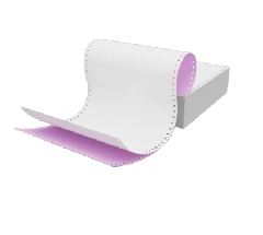 Listing Paper Fanfold Tractor Paper  11" x 9.5" - 280mm x 241mm  2 Part (2 Ply) White Pink Box of 1000 Sheets