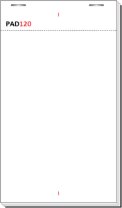 Pad 120 95mm x 203mm (140mm Tear Out ) Numbered 1-100 Restaurant Order Pads