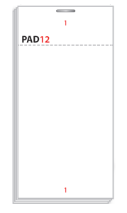 Pad 12 63mm x 127mm (101mm Tear Out) Numbered 1-100 Restaurant Order Pads