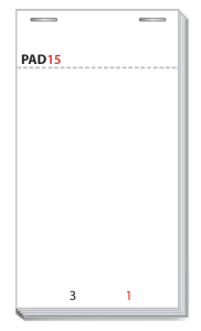Pad 15 76mm x 140mm (115mm Tearout) - Numbered 1-50 Restaurant Order Pads