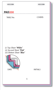 Pad 200 95mm x 165mm (140mm Tear Out) - Numbered 1-50 Restaurant Order Pads