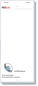 Pad 230D 95mm x 230mm with Tear Out -  Numbered 1-50 Restaurant Order Pads