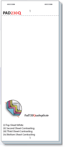 Pad 230Q 95mm x 230mm with Tear Out - Numbered 1-50 Restaurant Order Pads