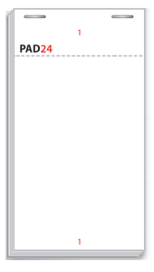 Pad 24 76mm x 140mm (114mm Tear Out) Numbered 1-100 Restaurant Order Pads