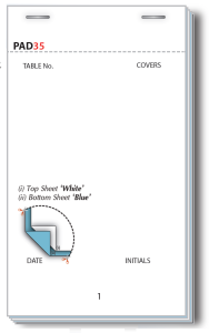 Pad 30 New 95mm x 165mm (140mm Tear Out) - Numbered 1-50 Restaurant Order Pads