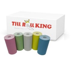 57mm x 30mm Thermal Receipt Paper Till Rolls Yellow White Pink Green Blue Mixed