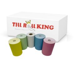 57mm x 40mm Thermal Receipt Paper Till Rolls Credit Card PDQ Rolls Blue Yellow White Green Pink