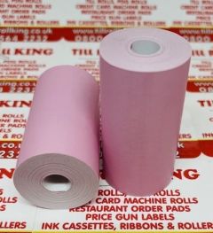 57mm x 30mm Thermal Paper Receipt Till Rolls Pink