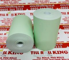 57mm x 40mm Thermal Receipt Paper Till Rolls Credit Card PDQ Rolls Green