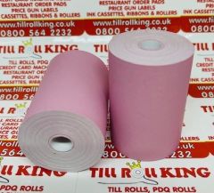 57mm x 40mm Thermal Receipt Paper Till Rolls Credit Card PDQ Rolls Pink