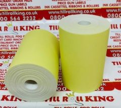 57mm x 40mm Thermal Receipt Paper Till Rolls Credit Card PDQ Rolls Yellow