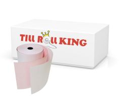 76mm x 76mm 2 Ply Till Kitchen Printer Paper Receipt Rolls White Pink