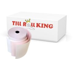 76mm x 76mm 3 Ply Till Kitchen Printer Paper Receipt Rolls White Pink White